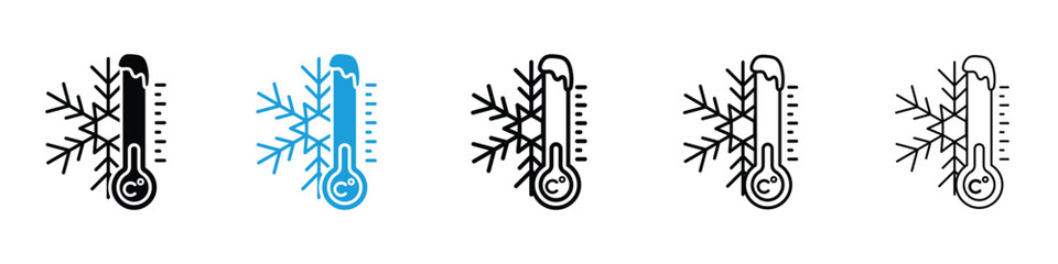 Cold icon in Editable stroke and solid flat vector pack