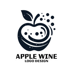 Obraz premium Apple Wine Vector Logo Design