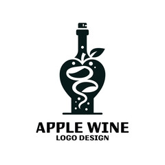Apple Wine Vector Logo Design