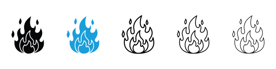 Hot icon in Editable stroke and solid flat vector pack