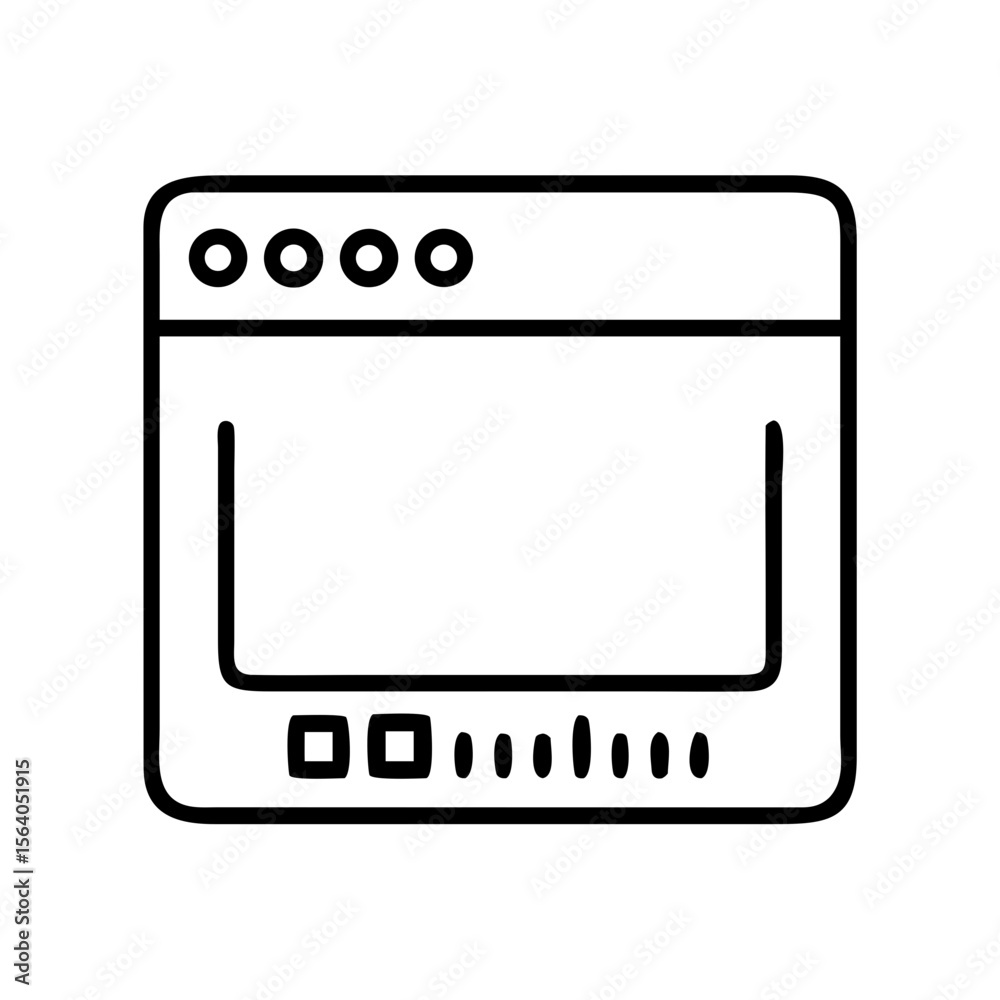 Poster Find website browser window internet search engine interface vector icon graphic design element on transparent background