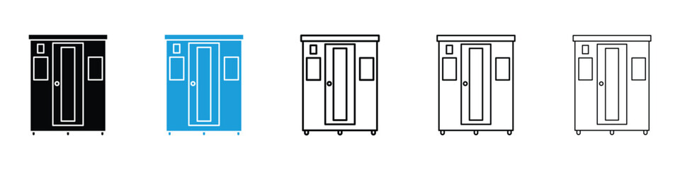 Infrared heat cabin icon in Editable stroke and solid flat vector pack