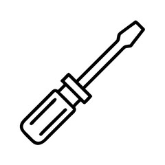 Screwdriver tool vector illustration, flat head screwdriver, hand tool for repair and diy projects on transparent background