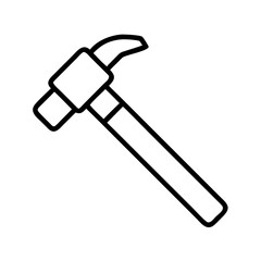 Hammer tool vector illustration for construction woodworking and home improvement projects outline on transparent background