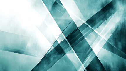 Teal geometric abstract background with diagonal lines and light transparency for modern designs and presentations
