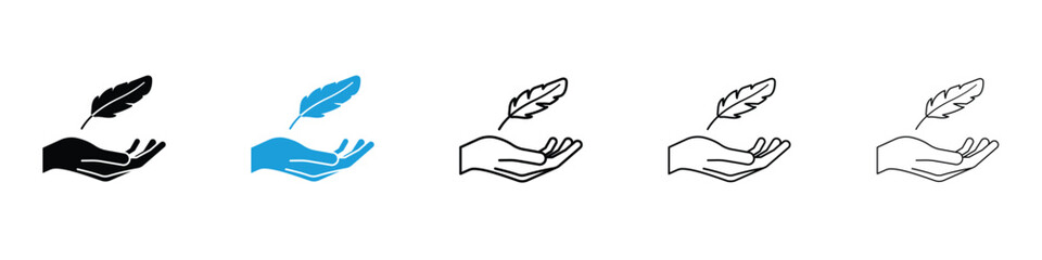 Obraz premium Light weight icon in Editable stroke and solid flat vector pack