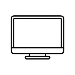 Modern computer monitor display screen vector illustration for graphic design and web design use on transparent background