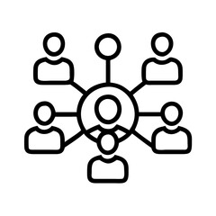 Organization structure social network diagram teamwork collaboration connection people team members on transparent background