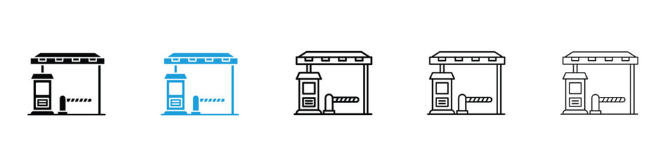 Road toll icon in Editable stroke and solid flat vector pack © nancy