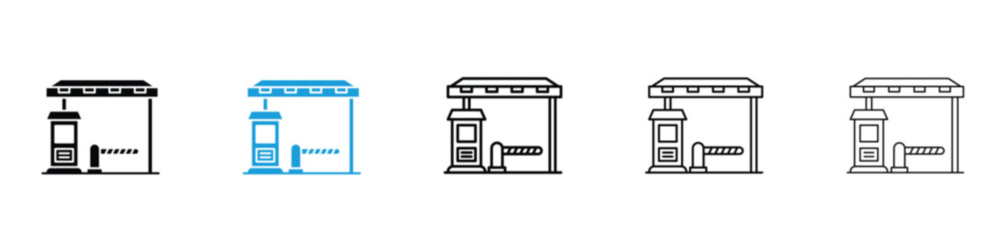 Road toll icon in Editable stroke and solid flat vector pack