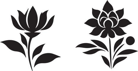 A black and white vector of leaves silhouette 