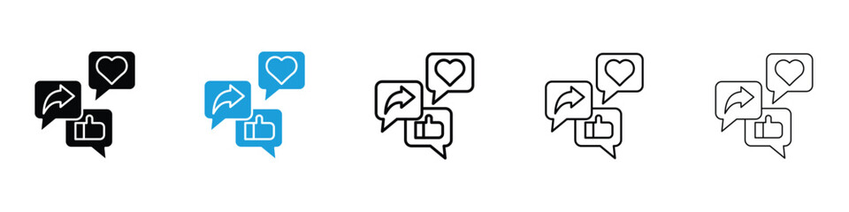 Social media icon in Editable stroke and solid flat vector pack