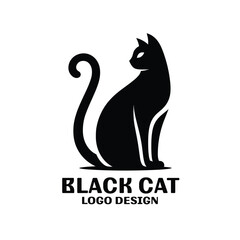 Black Cat Vector Logo Design
