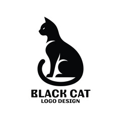 Black Cat Vector Logo Design