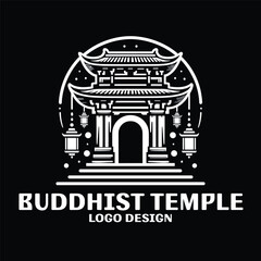 Buddhist Temple Vector Logo Design