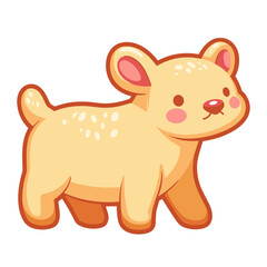 Fototapeta premium Cute cartoon animal-shaped cookie character in playful pose 