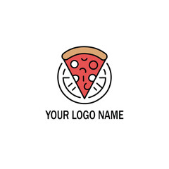 Minimal Pizza Slice Logo – Modern Fast Food Emblem with Flat Design Style