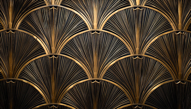 abstract art deco great gatsby 1920s geometric architecture background retro vintage black gold and silver roaring 20s texture