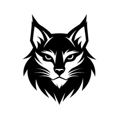 Fototapeta premium Bold vector of a lynx's head facing left Vector illustration