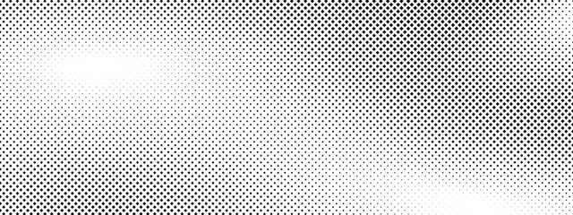 Halftone faded gradient texture. Grunge halftone grit background. White and black sand noise wallpaper. Retro pixilated vector backdrop