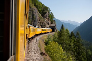 train on the mountain