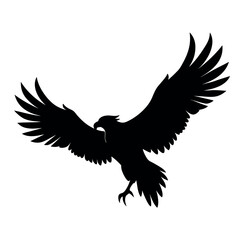 Majestic Eagle Silhouette Wings Spread Wide, Soaring High