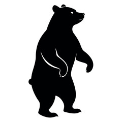 Majestic Black Bear Silhouette Powerful Animal Vector Illustration
