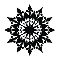 Vintage ornament silhouette vector  illustration Design on white background