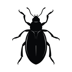 whirligig beetle silhouette vector