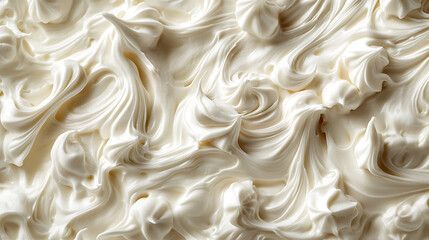 Textured white cream frosting background culinary dessert icing swirls whipped topping sweet design pattern perfect for bakers