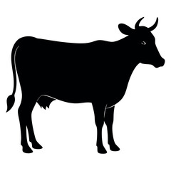 Silhouette of a Cow Farm Animal Vector Illustration