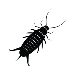 silverfish silhouette vector