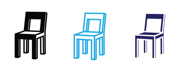  chair Icon, chair line Icon set, chair logo,office chair icon,sitting,kitchen,seat,bed,sofa,Isolated soft office lin eart chair vector illustration icon pictogram set. Front, side view silhouette.