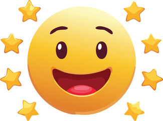 Excited Starstruck Emoji Spinning with Joyful Energy