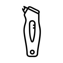 Minimalist silhouette of a trimmer on a white background, concept of Beard Icons  