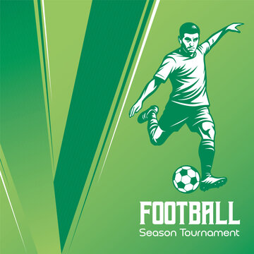 Football season tournament vector template for poster 
