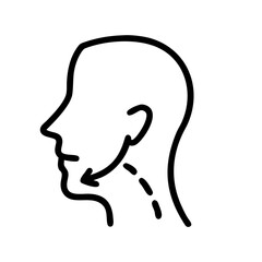Profile illustration of a face showing beard grooming technique  
