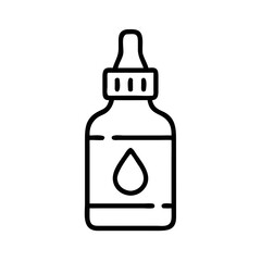 Bottle with drop label for beard oil in minimalist style  
