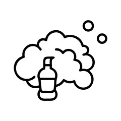 Bottle with bubbles and cloud design for Beard Icons concept  