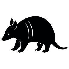 Silhouette of an Armadillo A Simple, Elegant Vector Illustration
