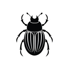 dung beetle silhouette vector