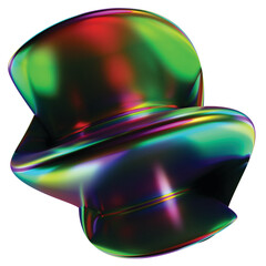 Abstract holographic element. Delicate flowing glass fluid abstract sculpture transparent image....