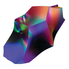 Abstract holographic element. Delicate flowing glass fluid abstract sculpture transparent image....