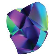 Abstract holographic element. Delicate flowing glass fluid abstract sculpture transparent image....