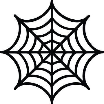 Spider web vector black silhouette print design