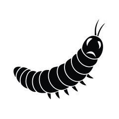 vector illustration of a caterpillar silhouette