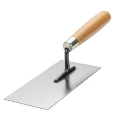 Stainless steel trowel with wooden handle for construction and bricklaying work