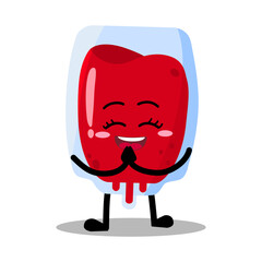 Cute Hand Drawn Blood Bag Welcoming and Greeting Expression