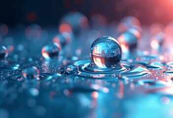 Metal surface covered with water droplets