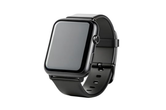 Sleek Black Smartwatch with Blank Screen - Technology Mockup